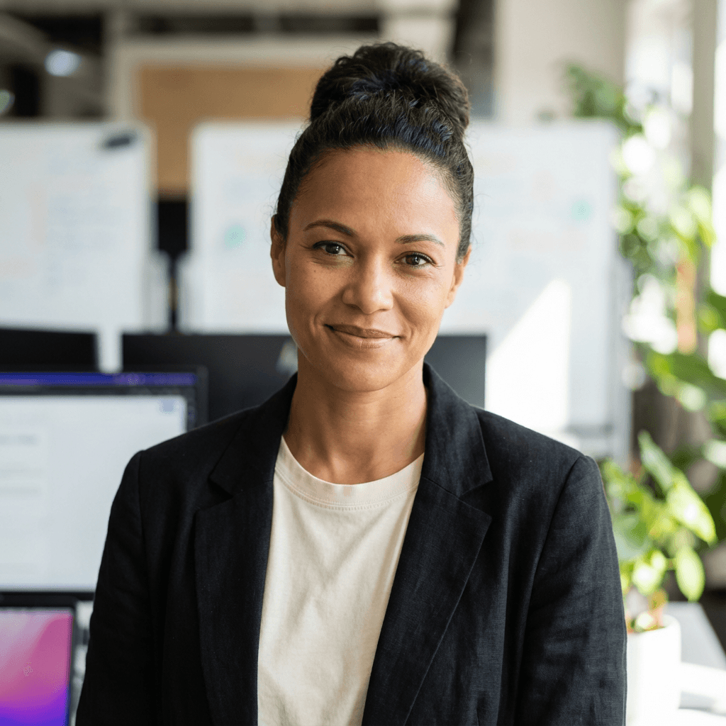 Jessica Morales in a bright modern office